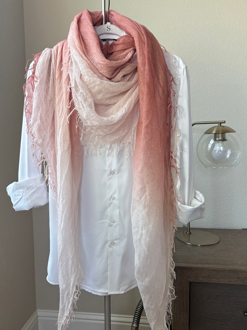 NWT Chan Luu Cashmere Silk Ombré Fringe Scarf